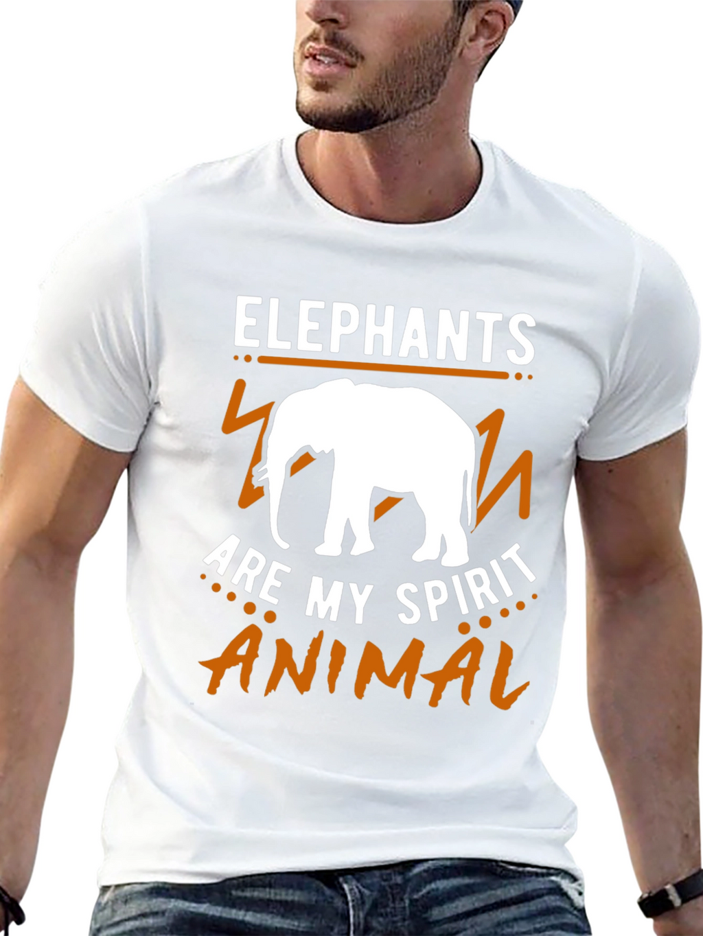 Elephant Spirit Animal Graphic Tee - Black Cotton Shirt