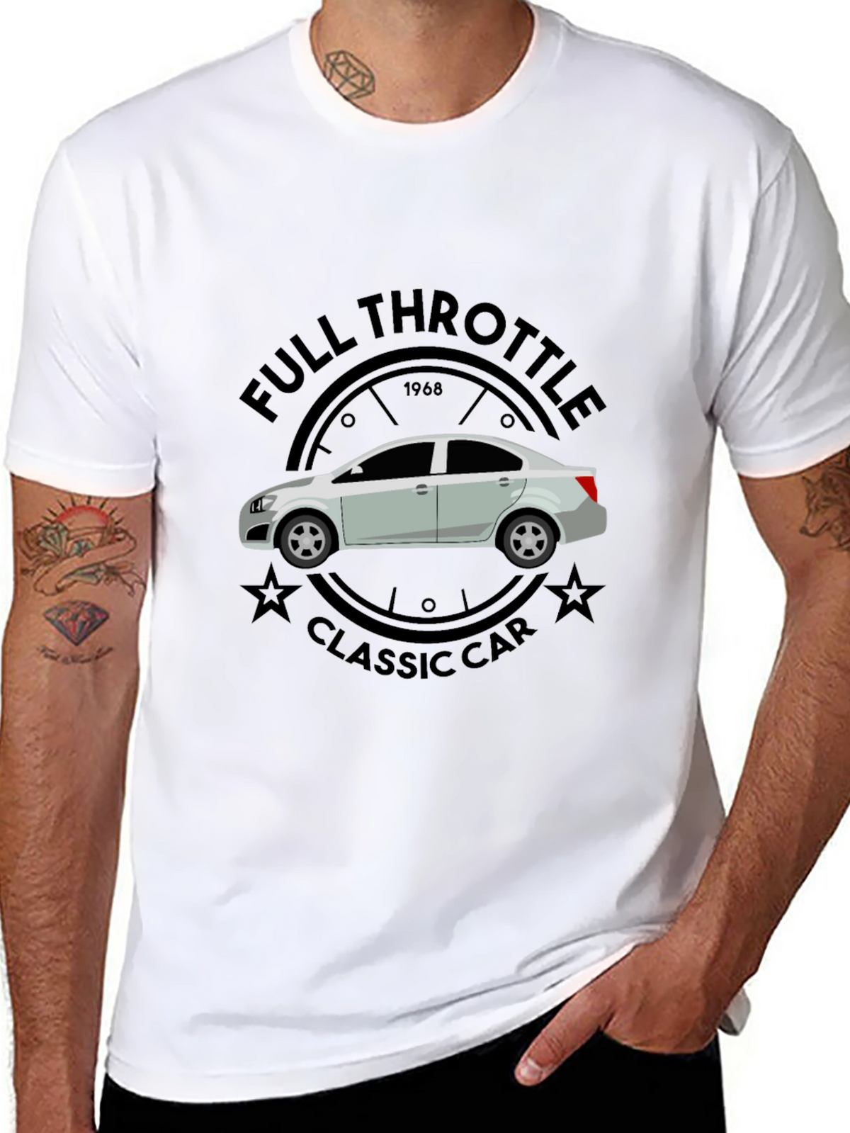 Full Throttle Classic Car Graphic T-Shirt