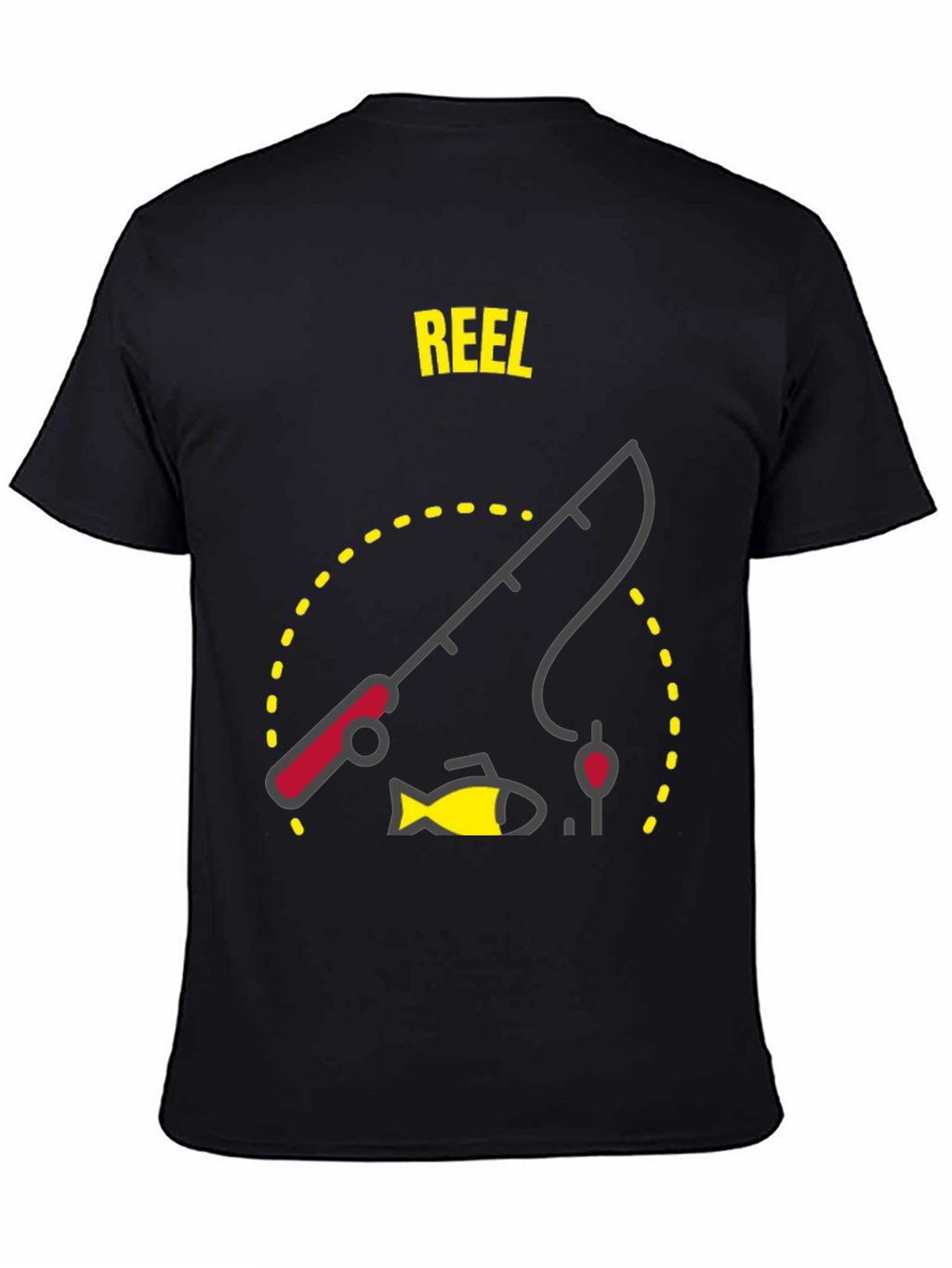 Reel Fishing T-Shirt - Black Graphic Tee