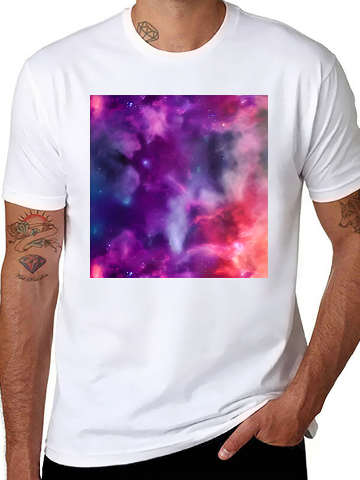Nebula Print Black T-Shirt