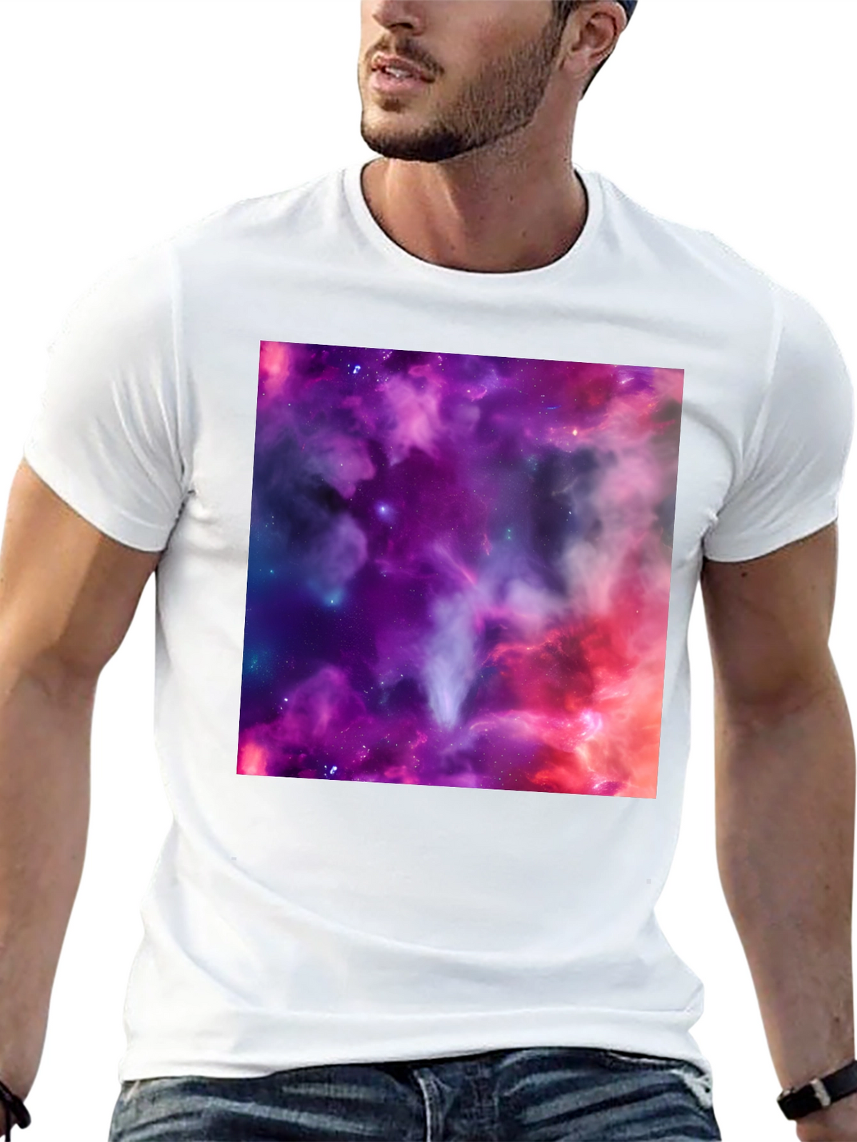 Nebula Print Black T-Shirt