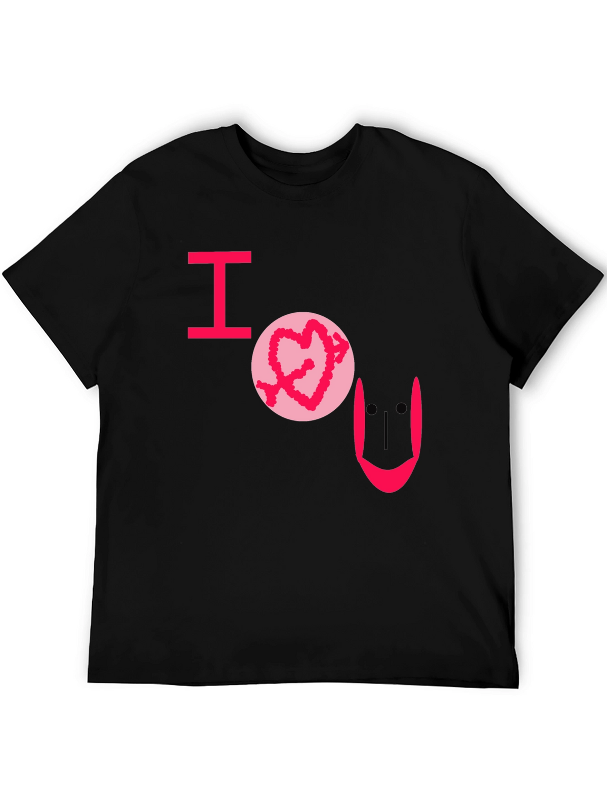 I Heart U Graphic Tee - Black Casual T-Shirt