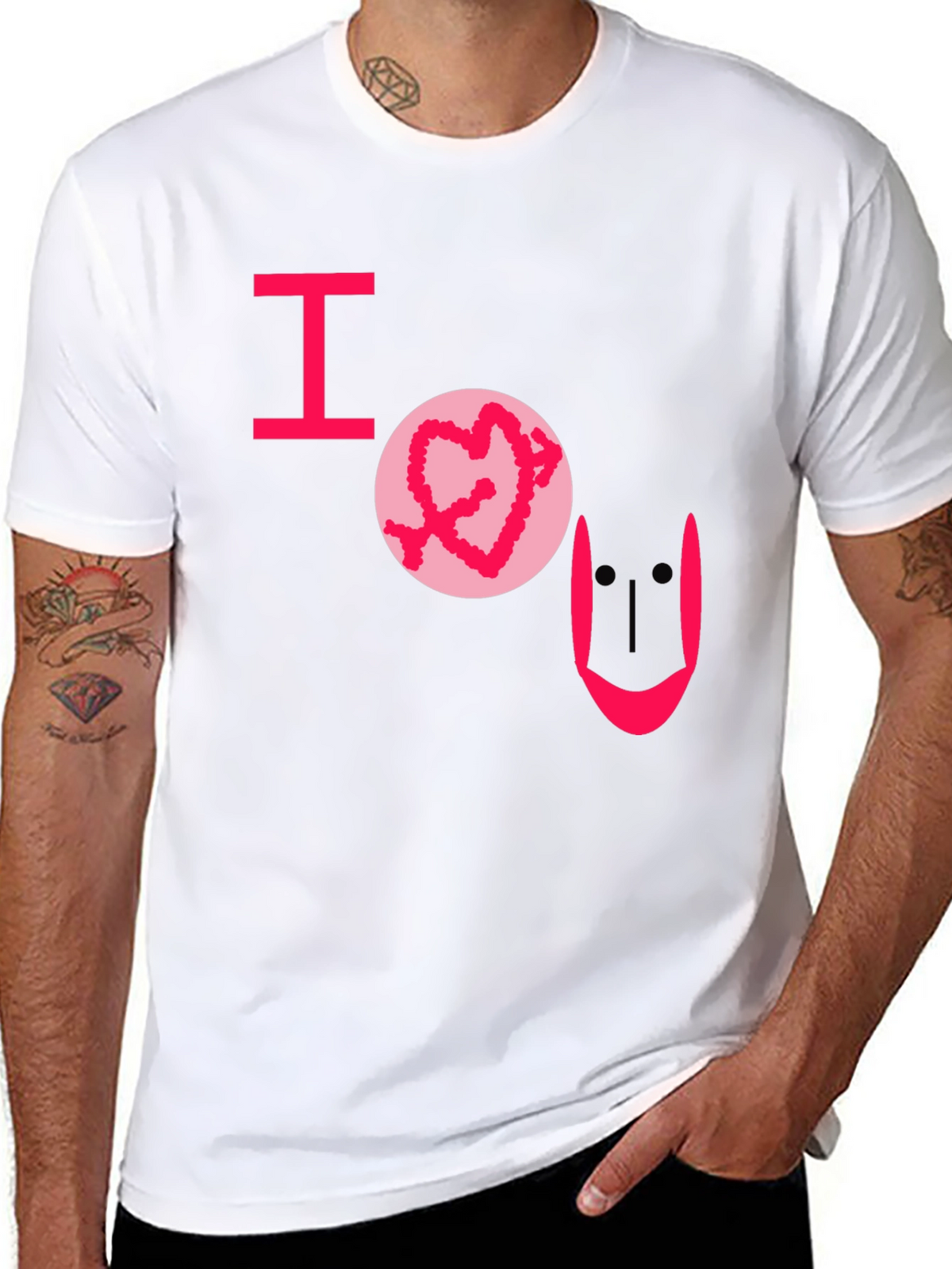 I Heart U Graphic Tee - Black Casual T-Shirt