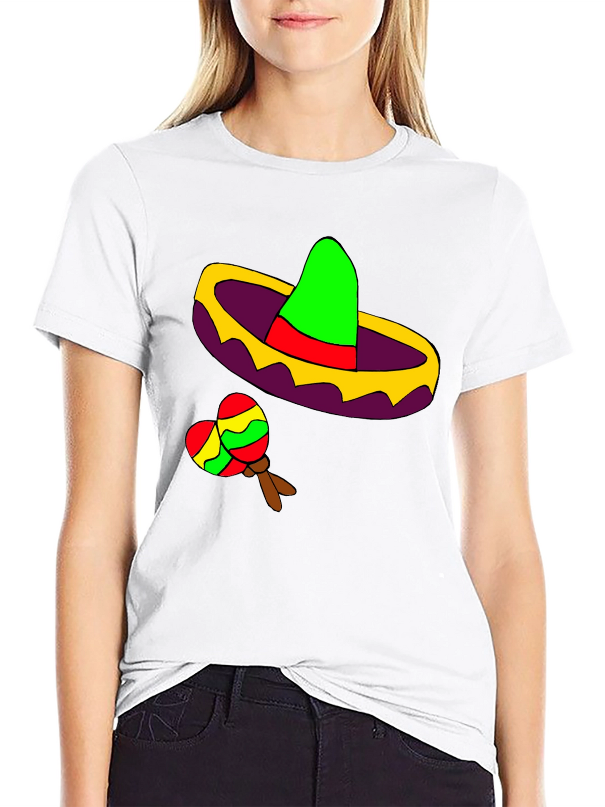 Fiesta Fun Tee: Sombrero & Maracas Design