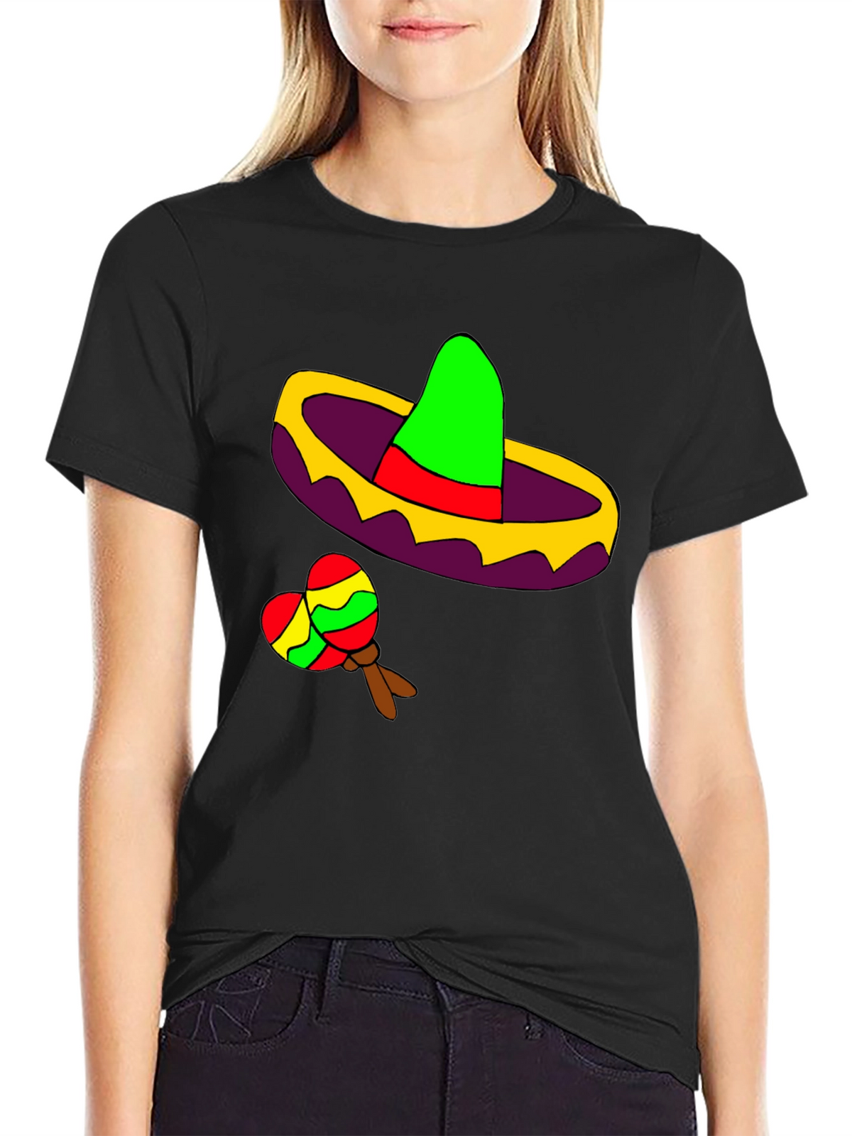 Fiesta Fun Tee: Sombrero & Maracas Design