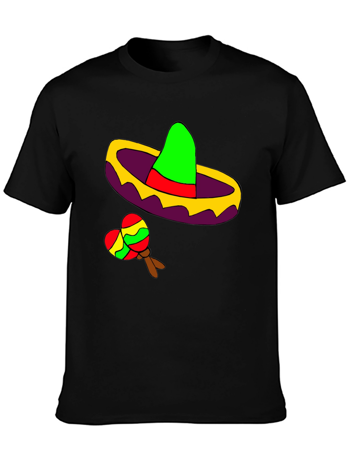 Fiesta Fun Tee: Sombrero & Maracas Design