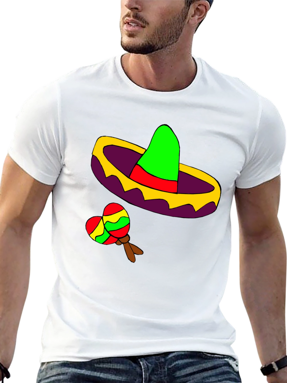 Fiesta Fun Tee: Sombrero & Maracas Design