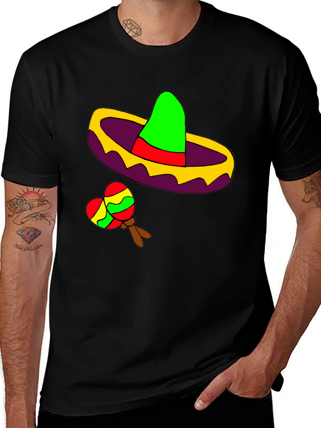 Fiesta Fun Tee: Sombrero & Maracas Design