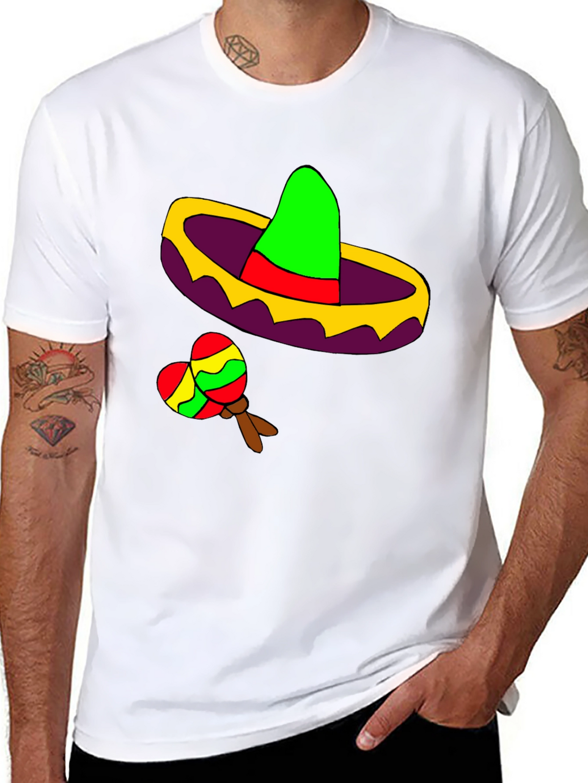 Fiesta Fun Tee: Sombrero & Maracas Design