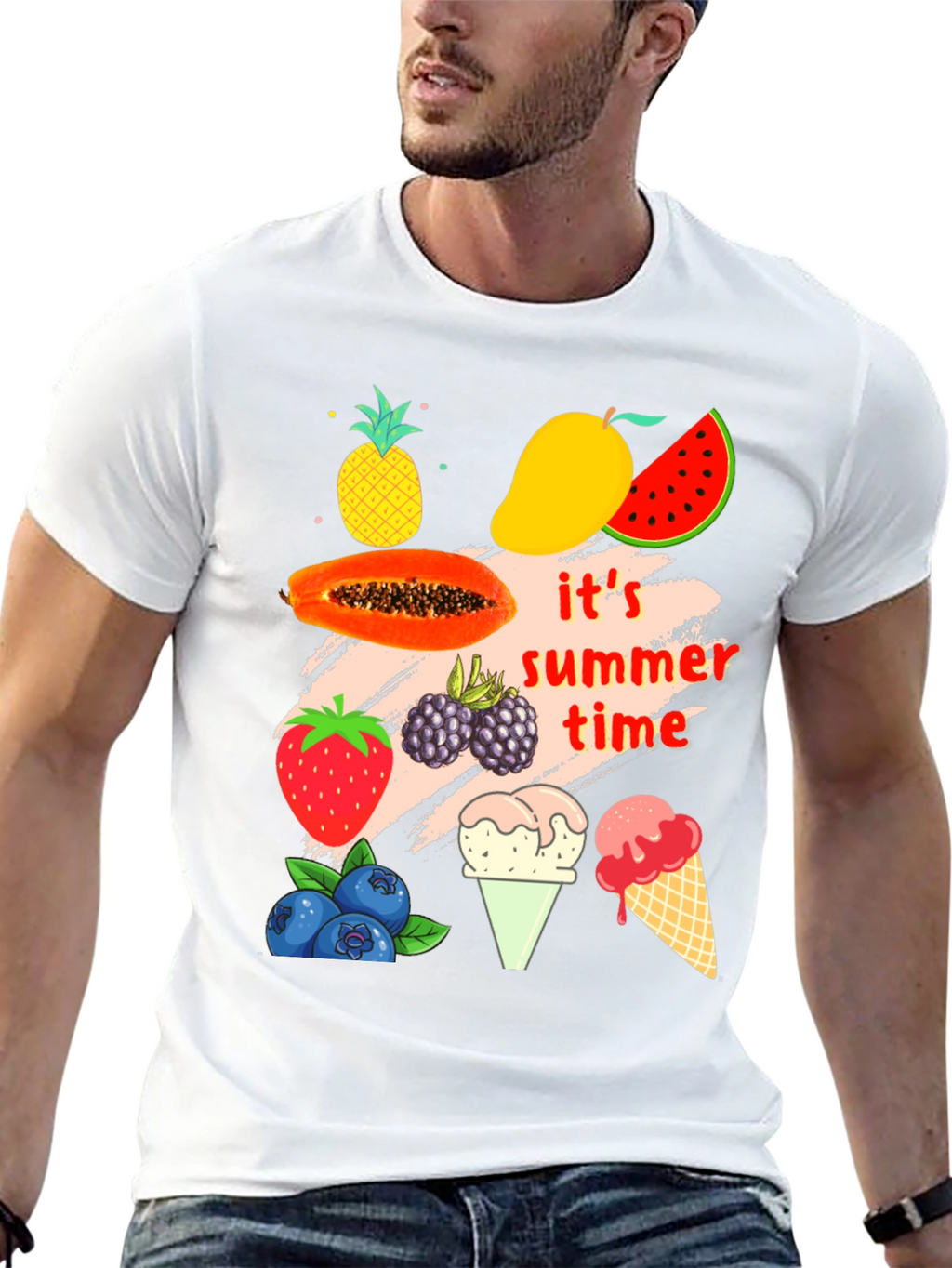 Its Summer Time Fruit Graphic T-Shirt