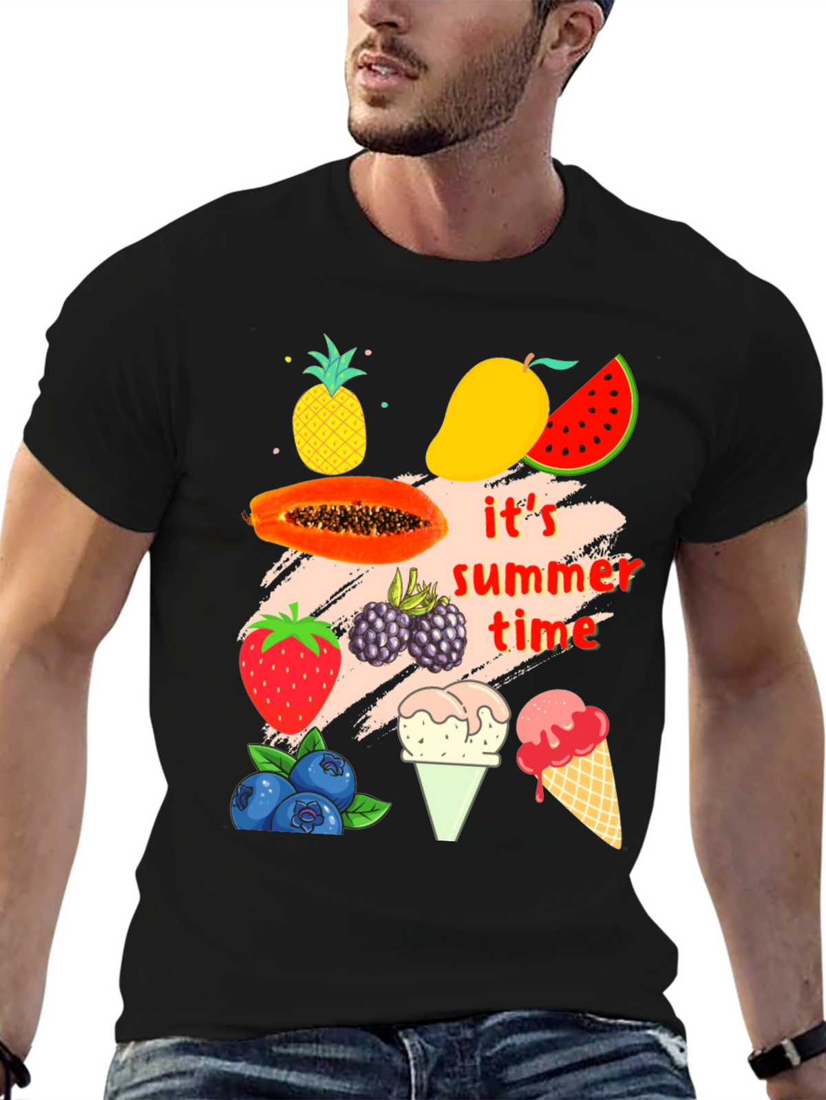 Its Summer Time Fruit Graphic T-Shirt