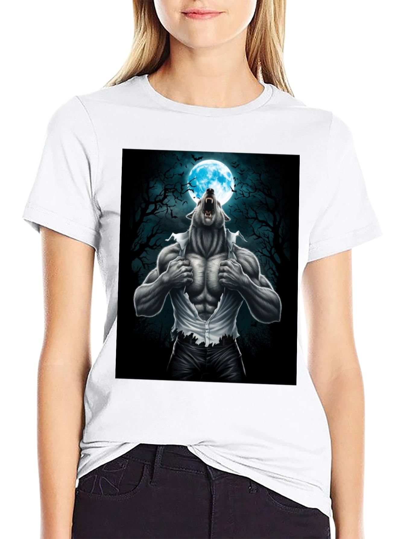 Werewolf Moon Graphic Tee - Unleash the Beast!