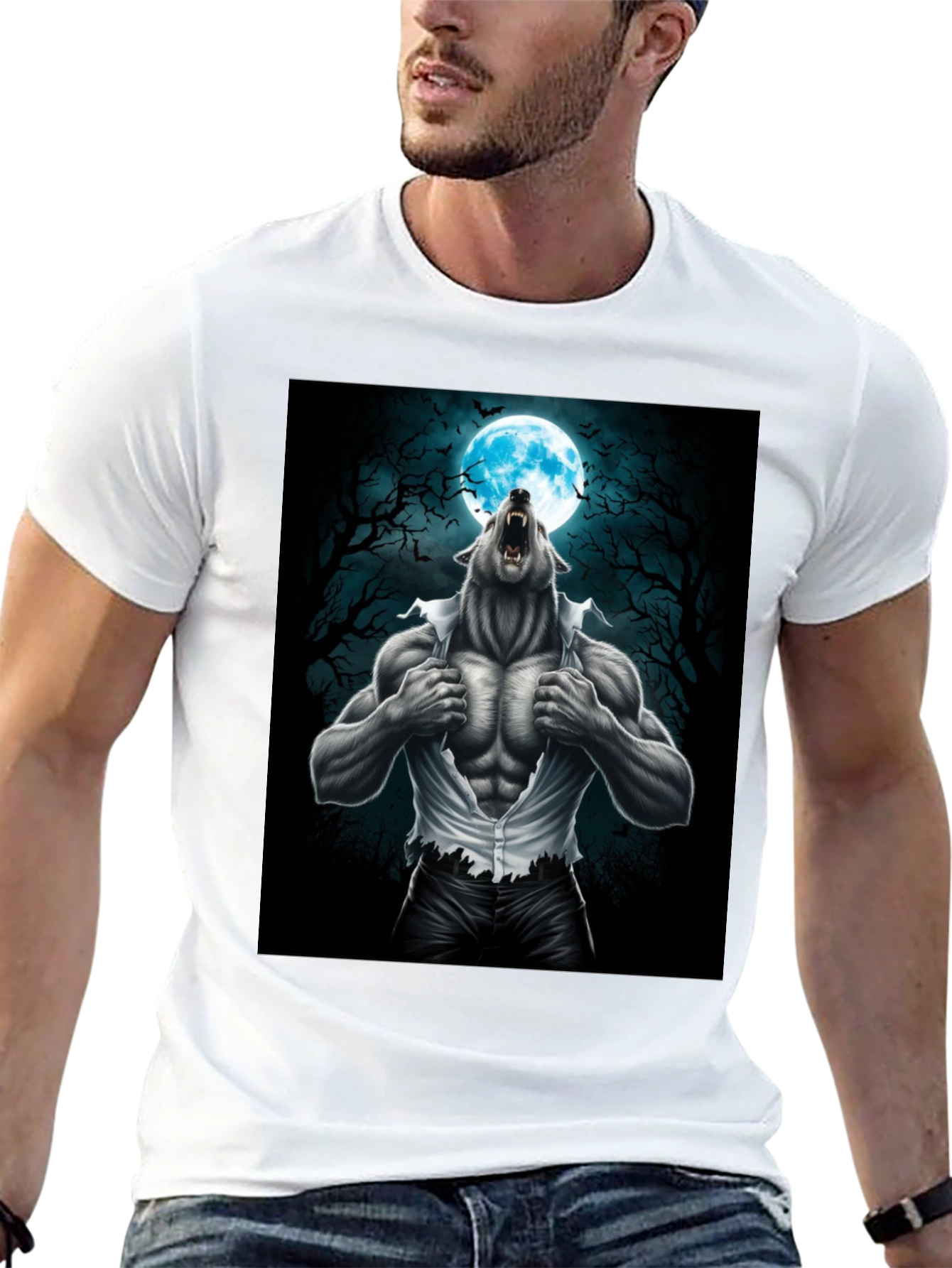 Werewolf Moon Graphic Tee - Unleash the Beast!
