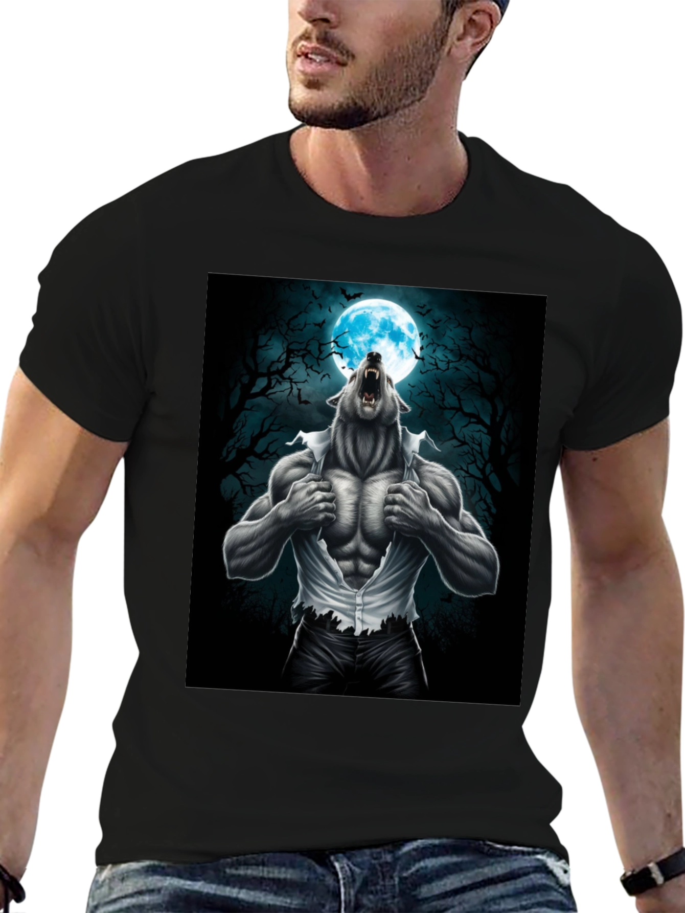 Werewolf Moon Graphic Tee - Unleash the Beast!