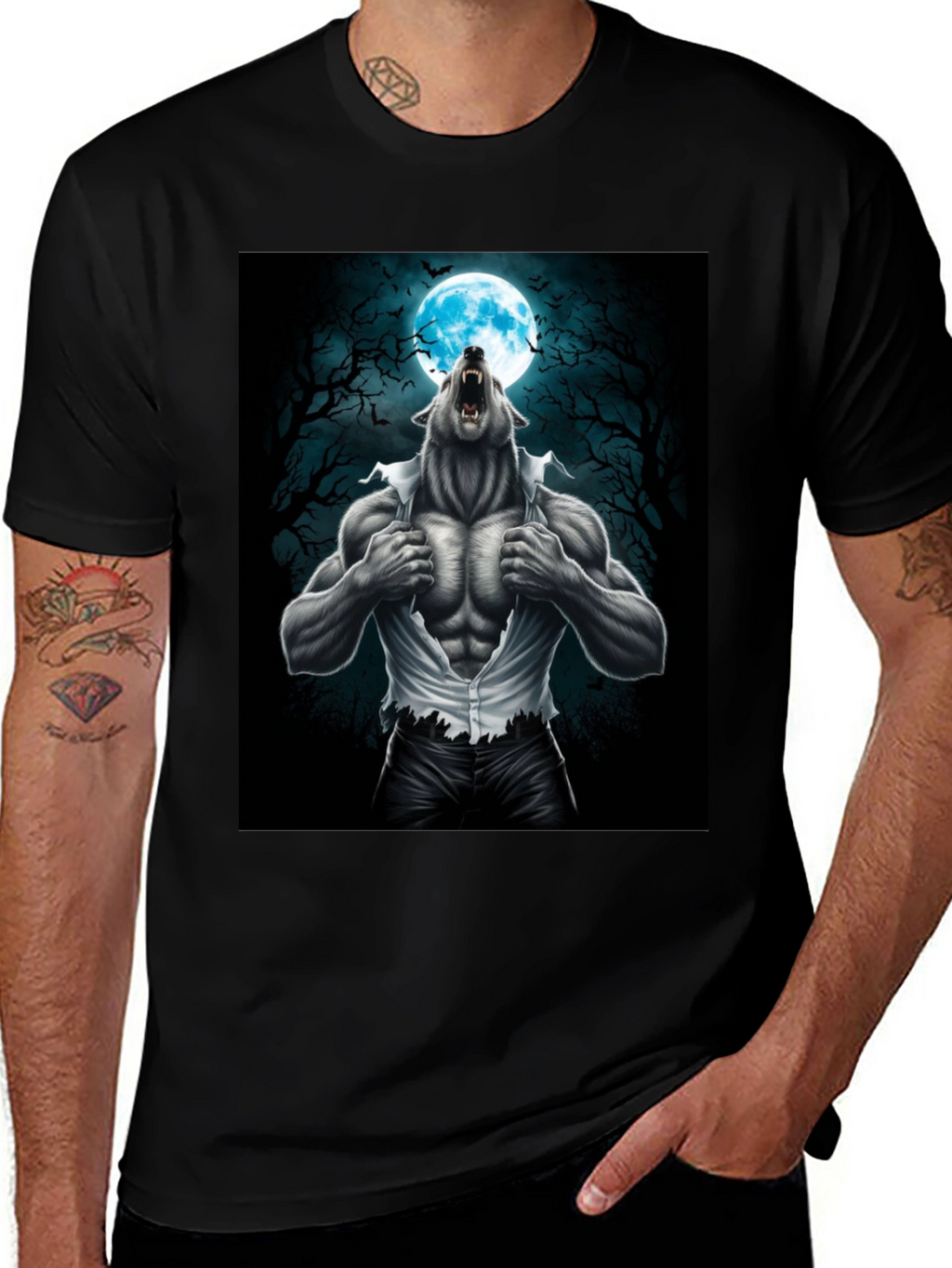 Werewolf Moon Graphic Tee - Unleash the Beast!