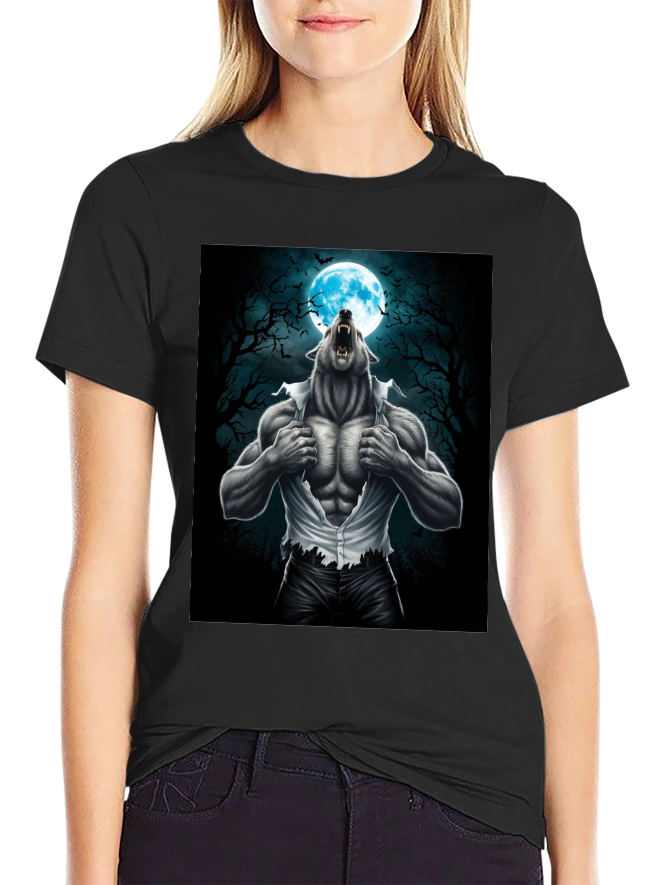 Werewolf Moon Graphic Tee - Unleash the Beast!