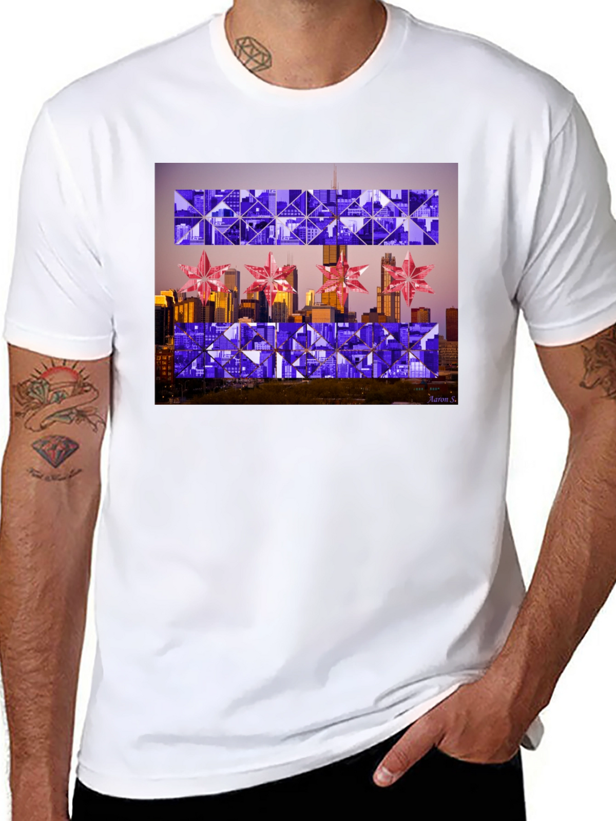 Chicago Flag Geometric T-Shirt