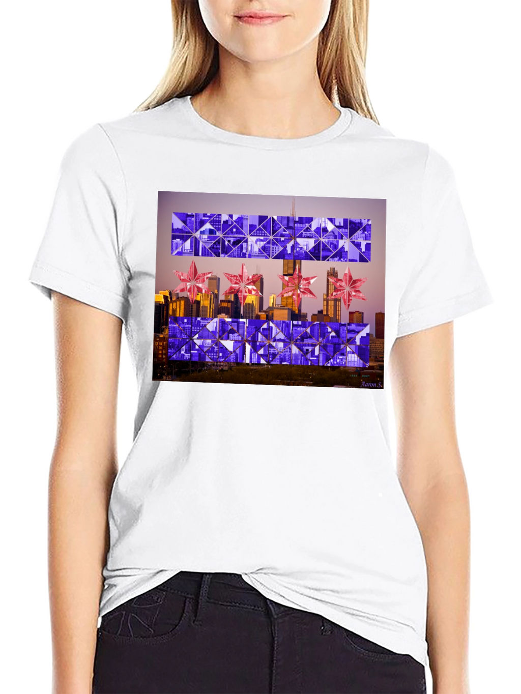 Chicago Flag Geometric T-Shirt