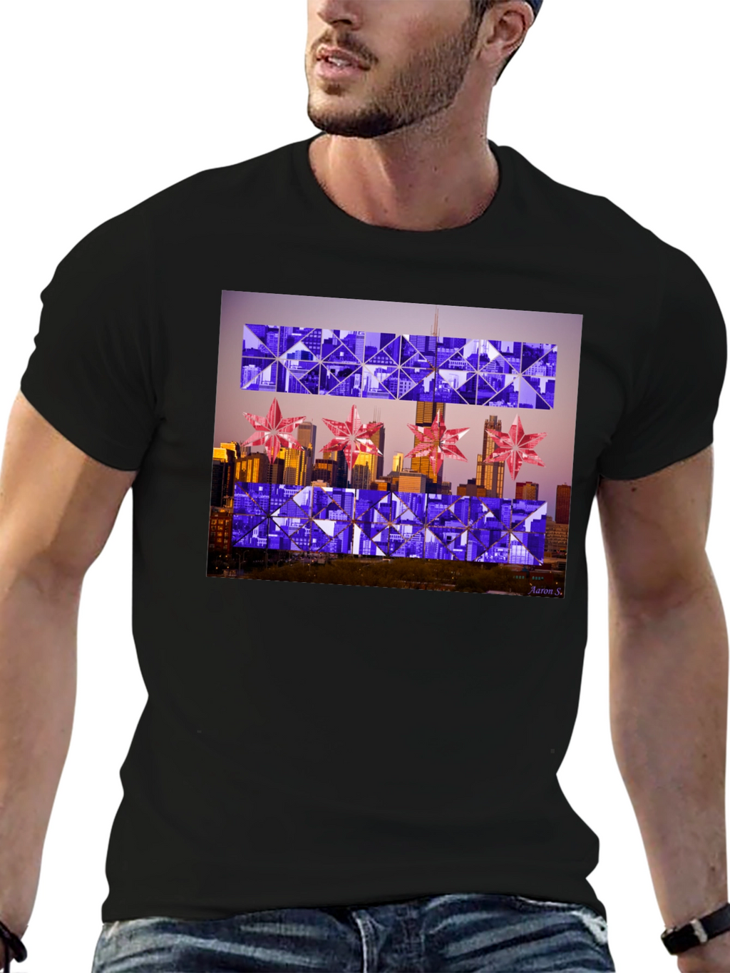 Chicago Flag Geometric T-Shirt