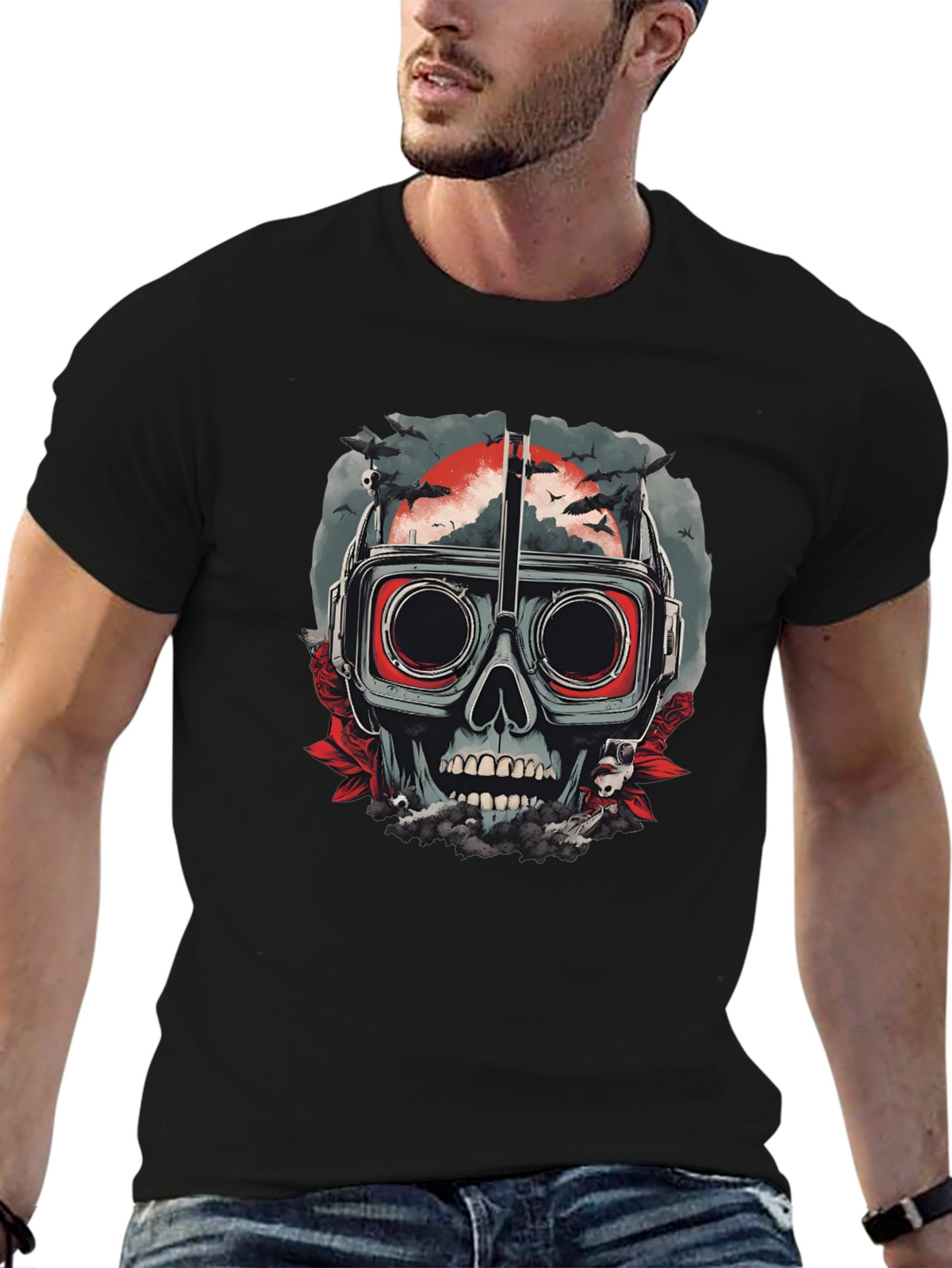 Skull Goggles T-Shirt - Mens Graphic Tee