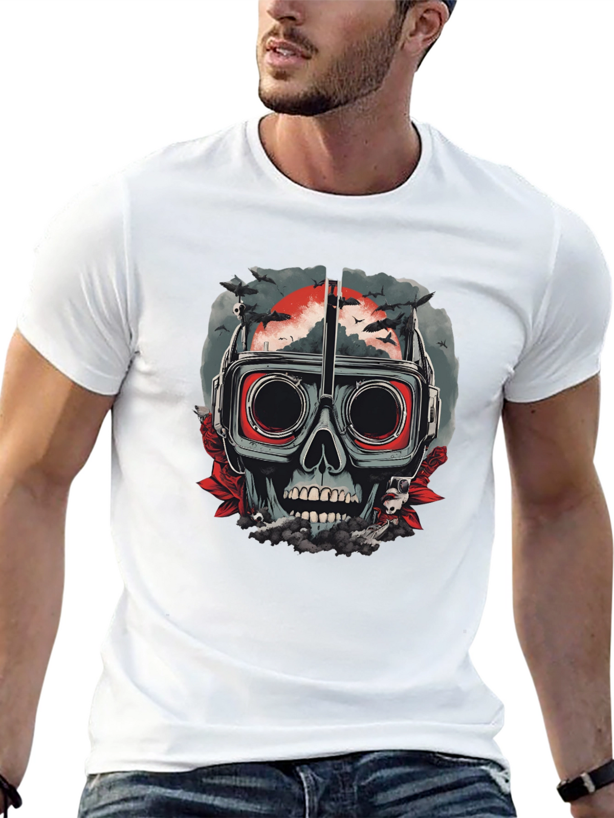 Skull Goggles T-Shirt - Mens Graphic Tee
