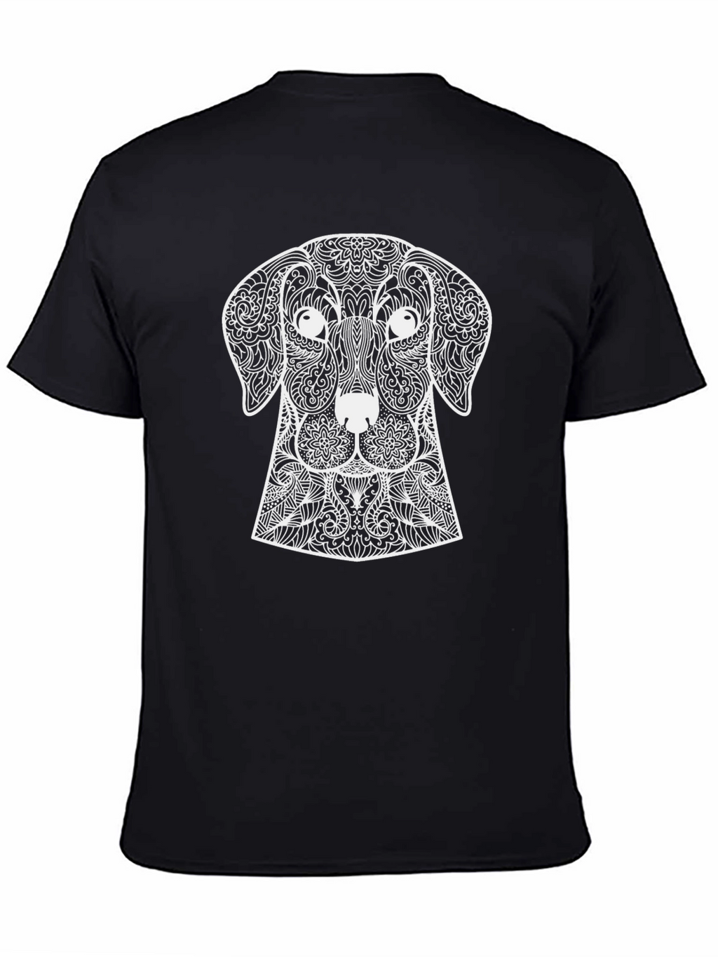 Dog Mandala Graphic Tee - Black