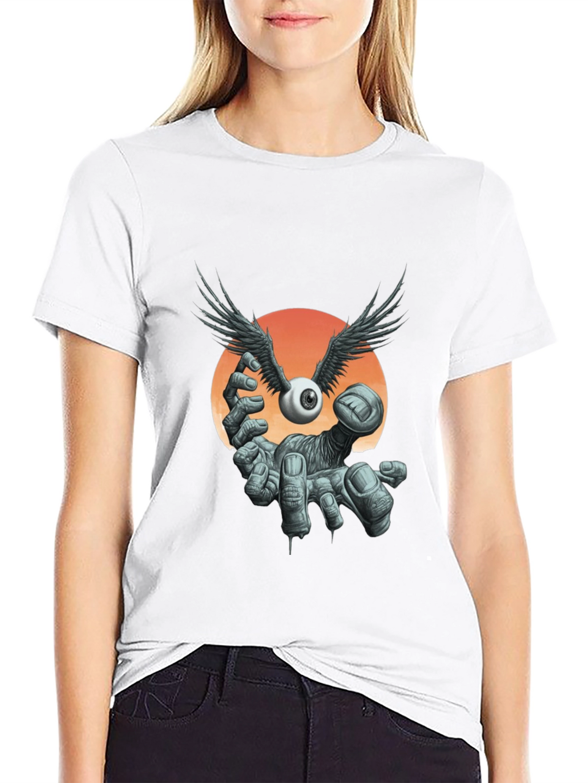 Winged Eyeball Graphic Tee - Unique Design