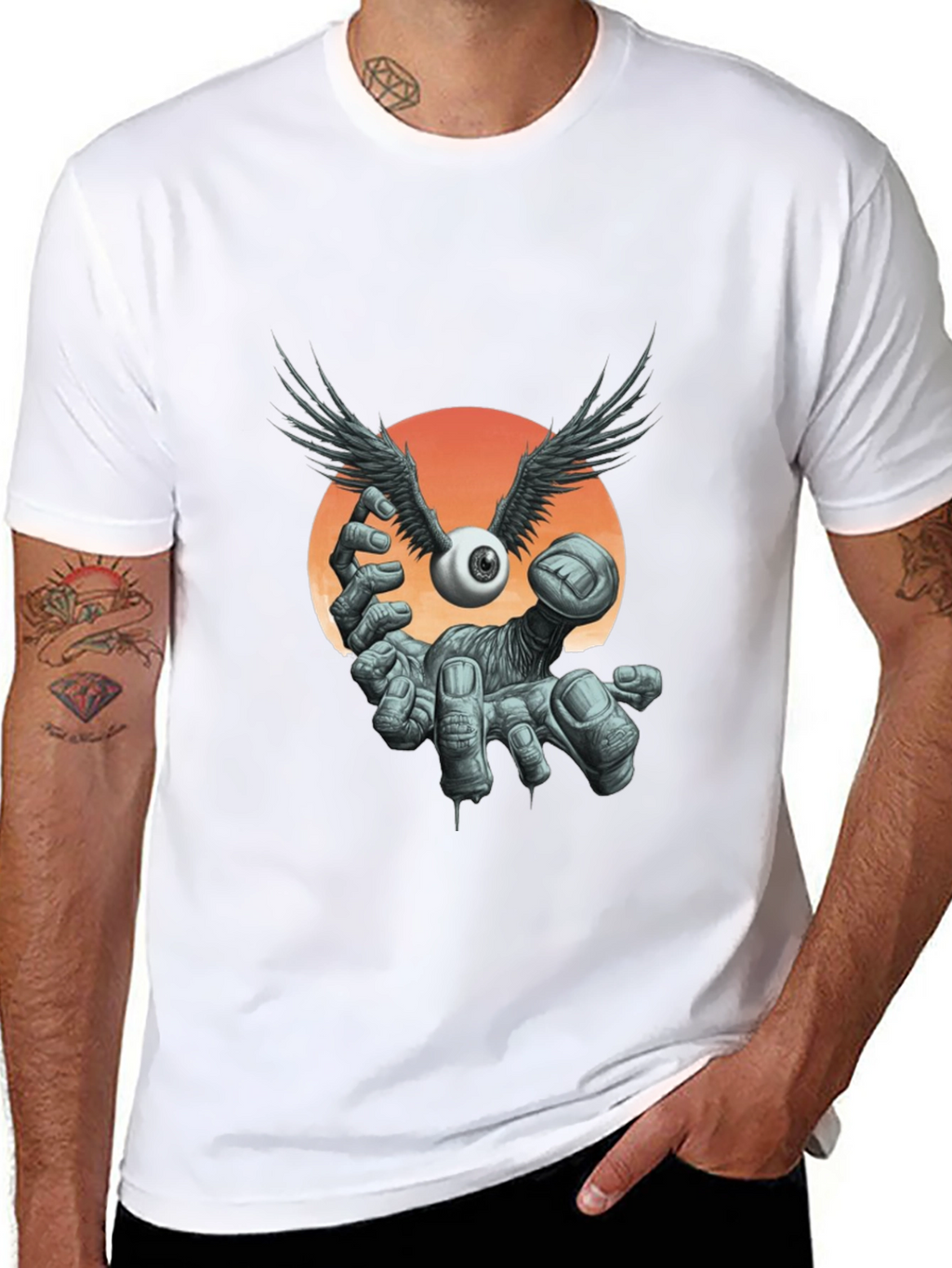 Winged Eyeball Graphic Tee - Unique Design