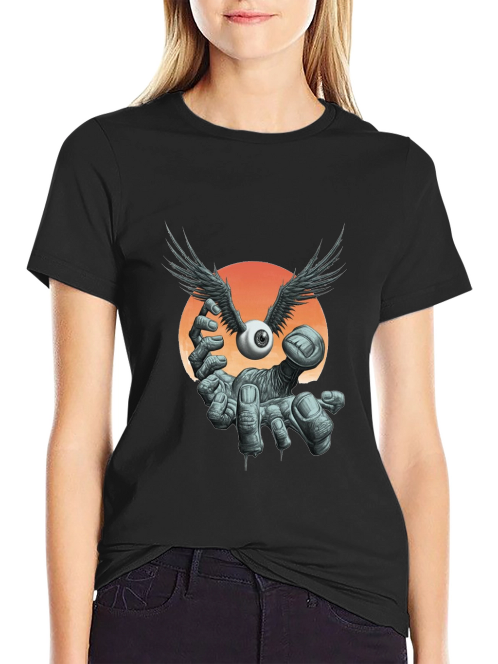 Winged Eyeball Graphic Tee - Unique Design