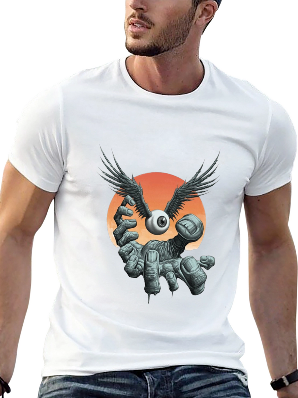 Winged Eyeball Graphic Tee - Unique Design