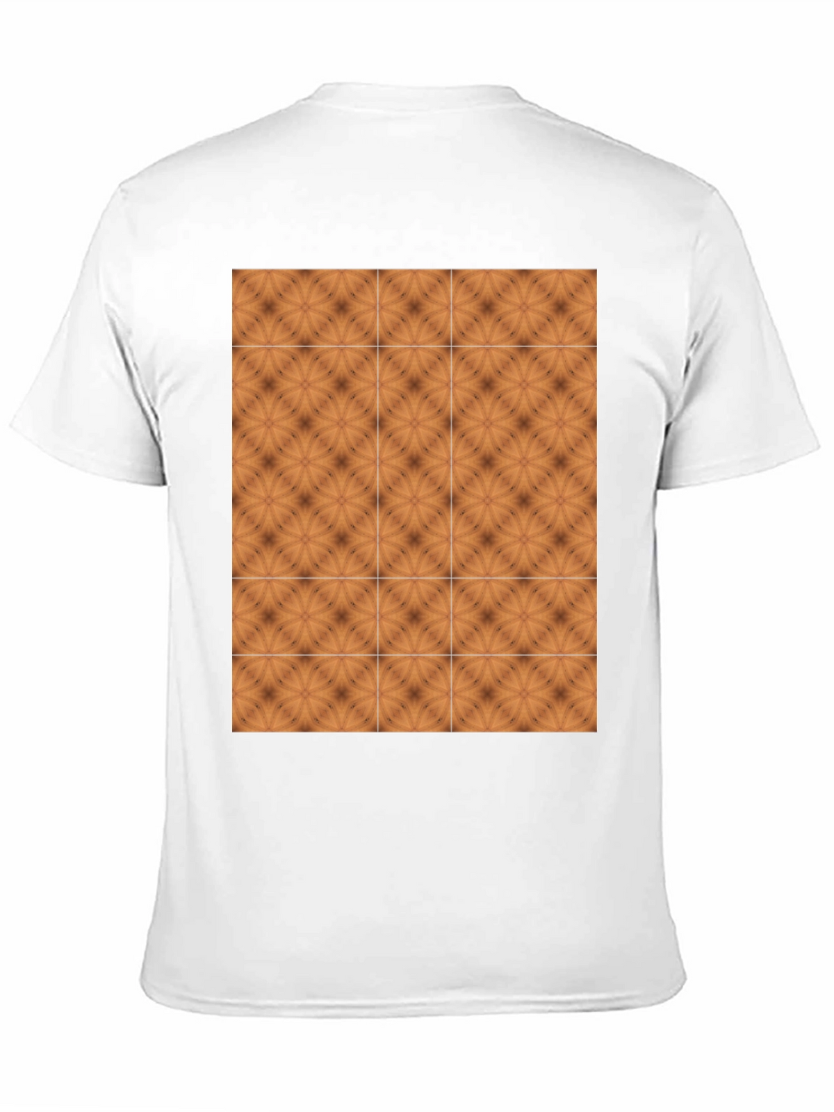 Geometric Tile Print Black Crew Neck Tee