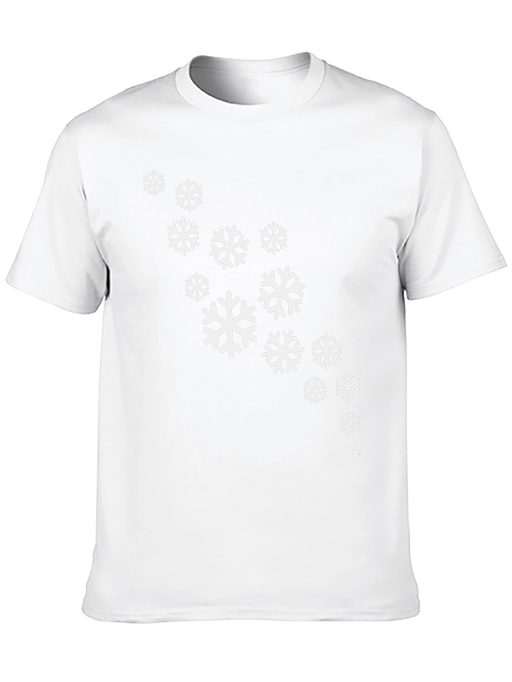 Snowflake Pattern Black T-Shirt