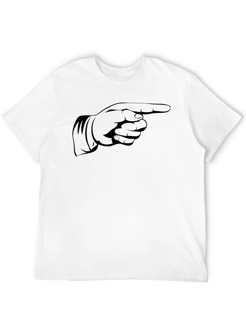 Pointing Hand Graphic Tee - Black Cotton T-Shirt