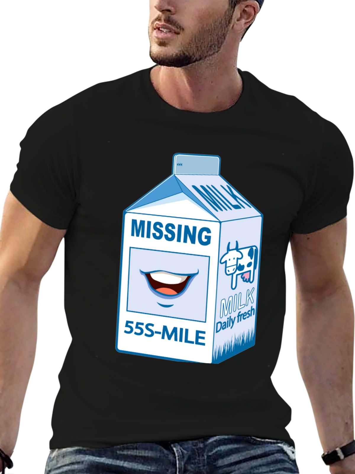 Missing Milk Carton Graphic T-Shirt