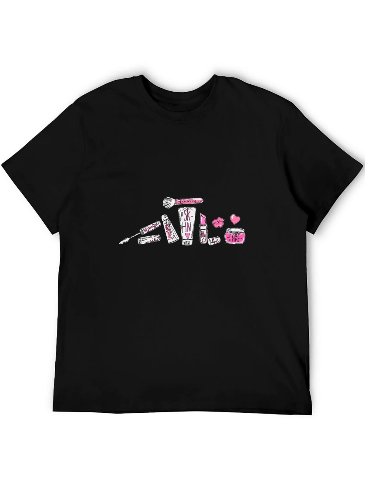 Makeup Graphic Black T-Shirt
