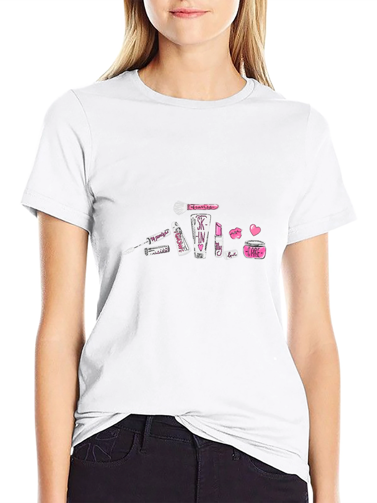 Makeup Graphic Black T-Shirt