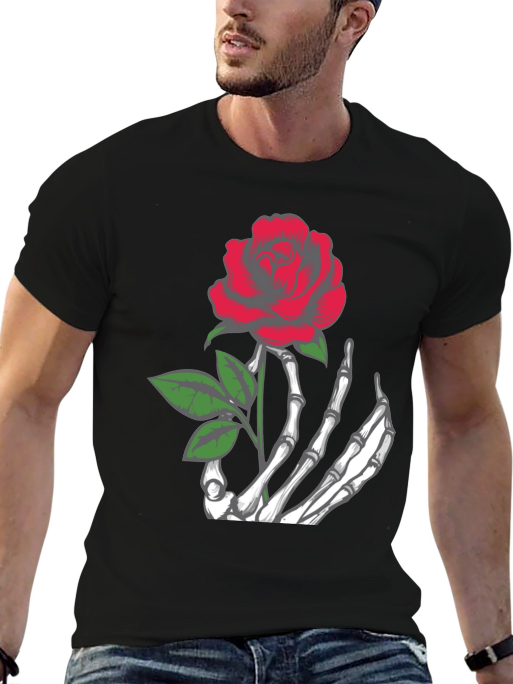 Rose Skeleton Hand T-Shirt