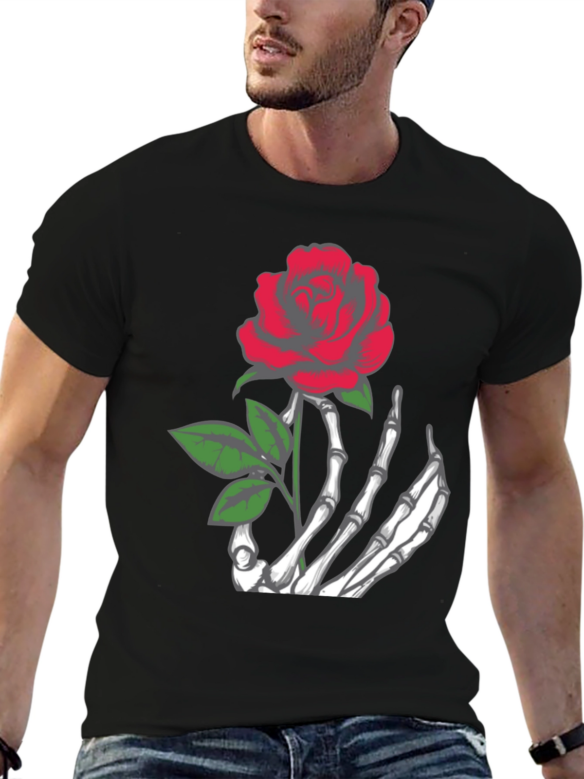 Rose Skeleton Hand T-Shirt
