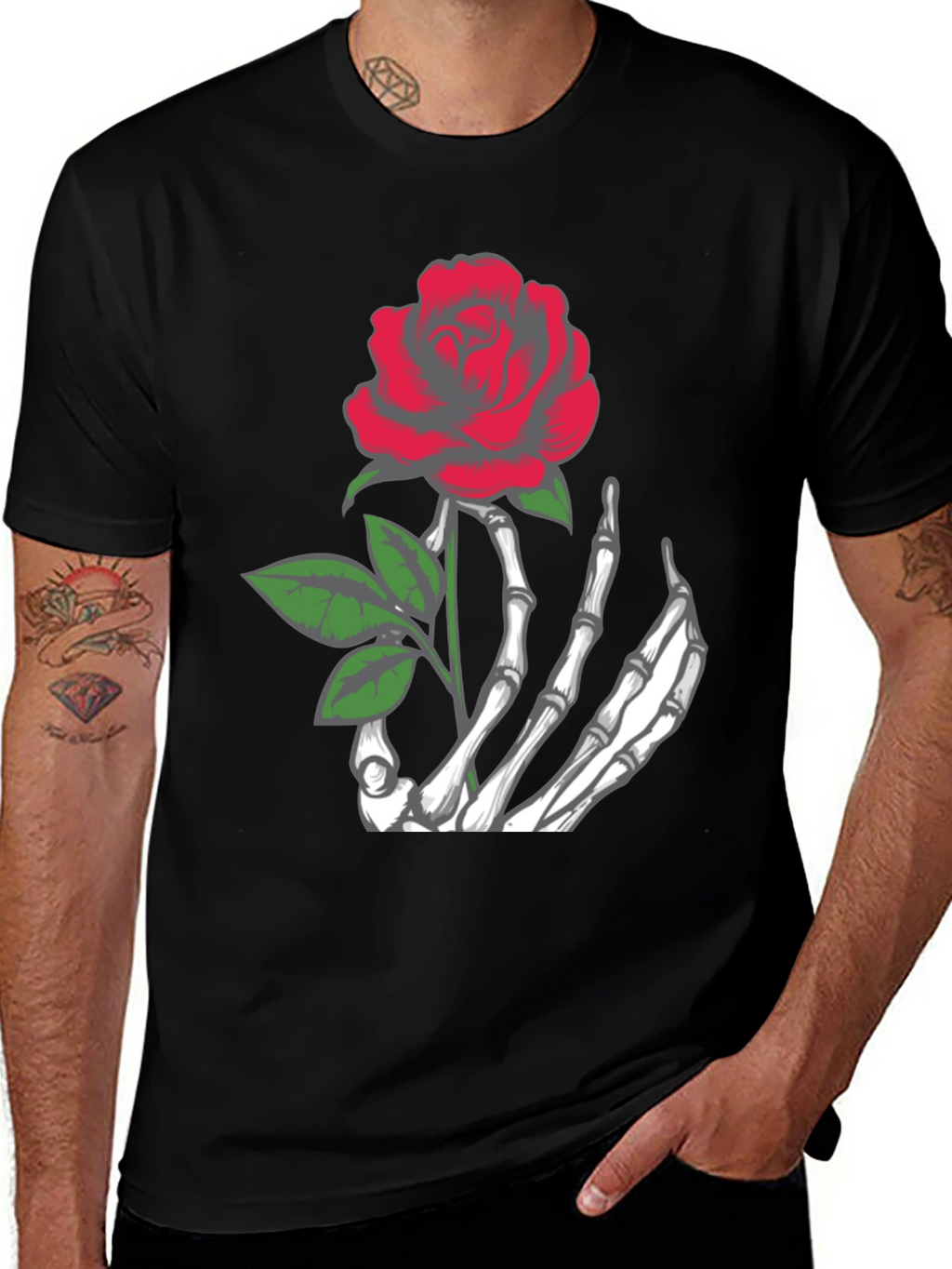 Rose Skeleton Hand T-Shirt