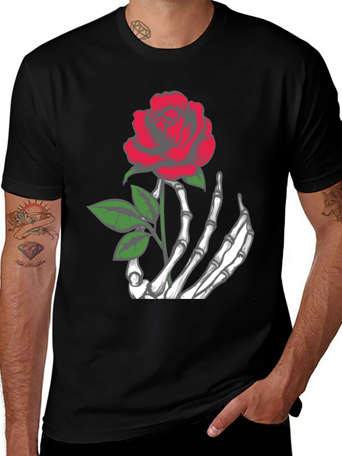 Rose Skeleton Hand T-Shirt