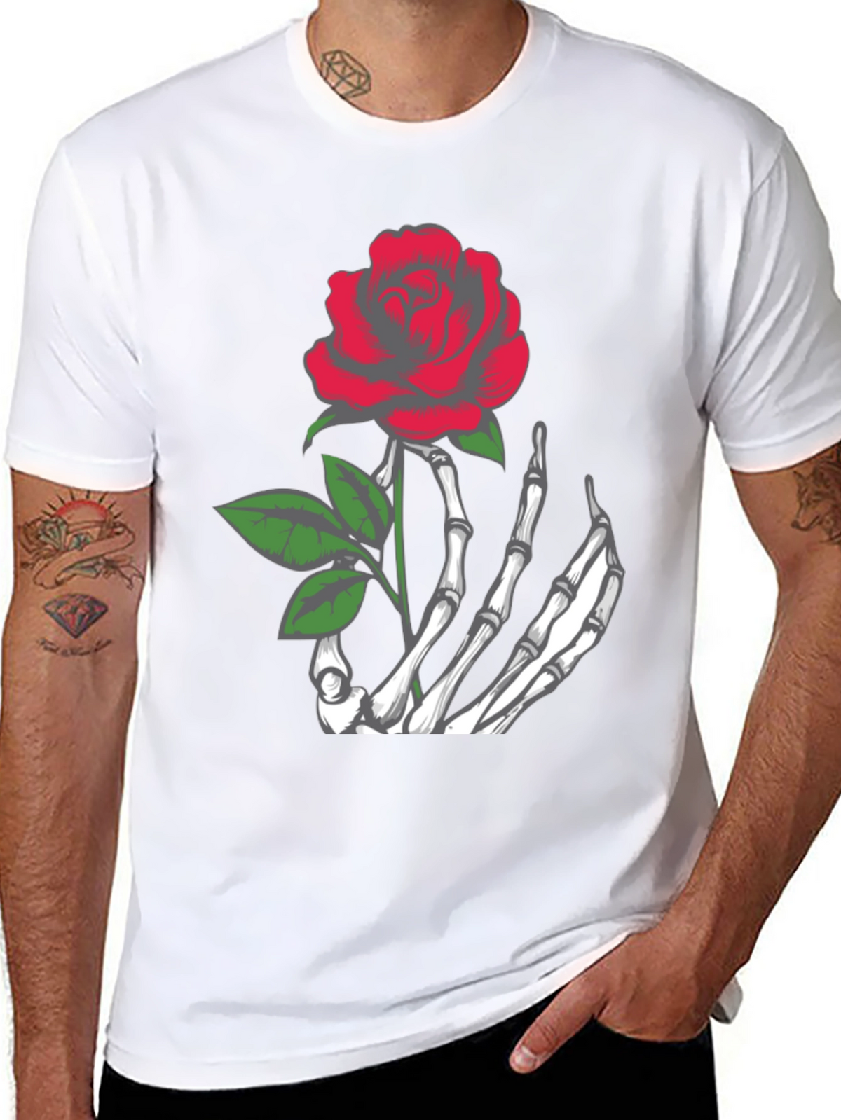 Rose Skeleton Hand T-Shirt