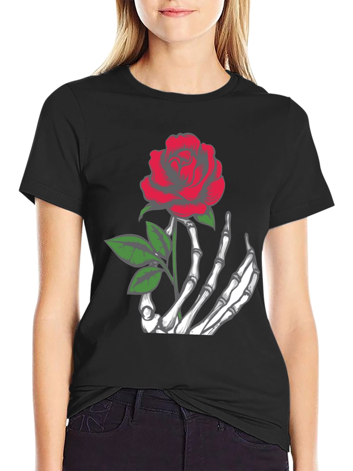 Rose Skeleton Hand T-Shirt