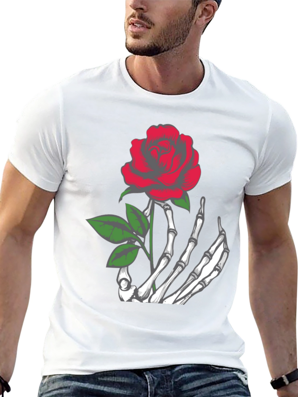 Rose Skeleton Hand T-Shirt