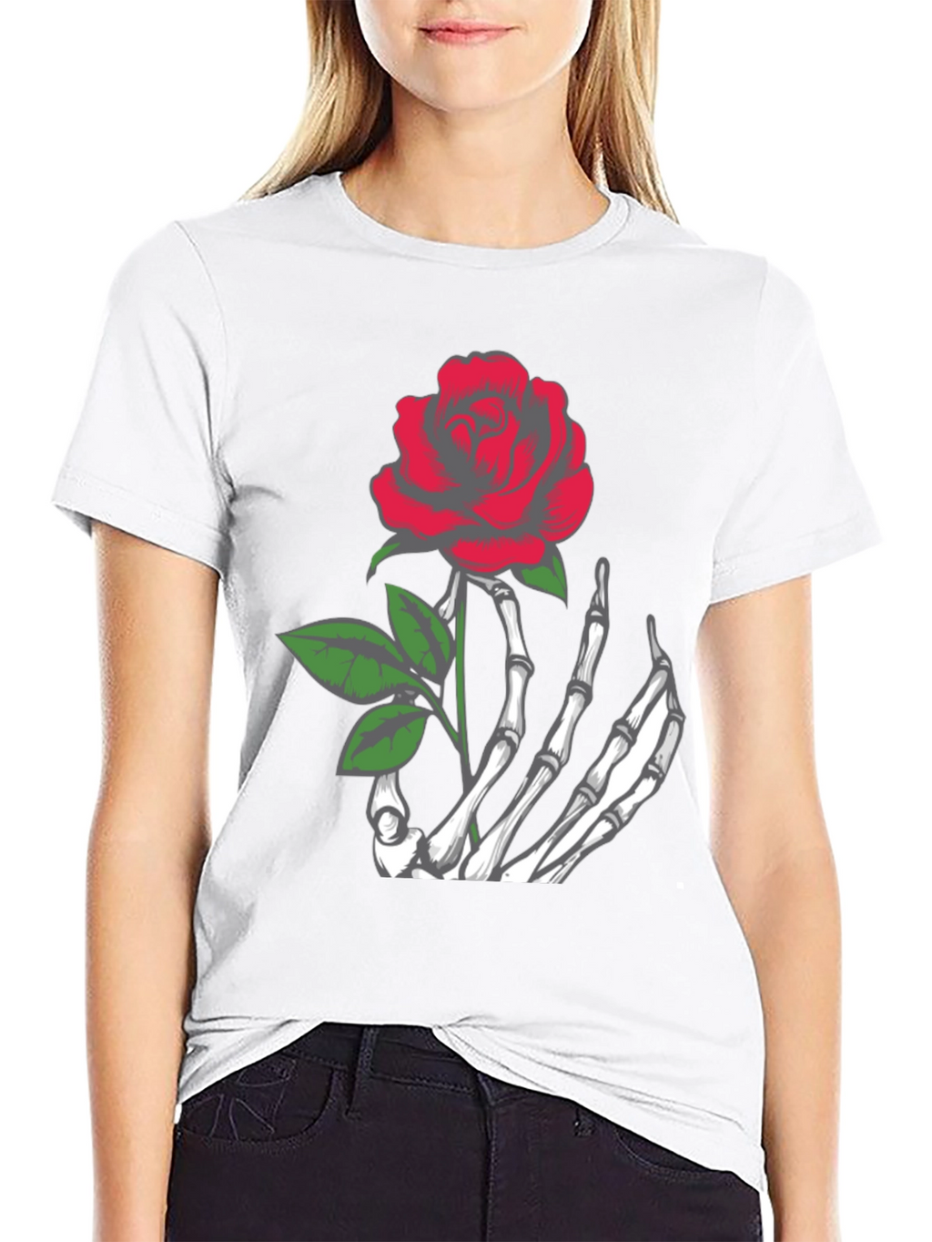 Rose Skeleton Hand T-Shirt