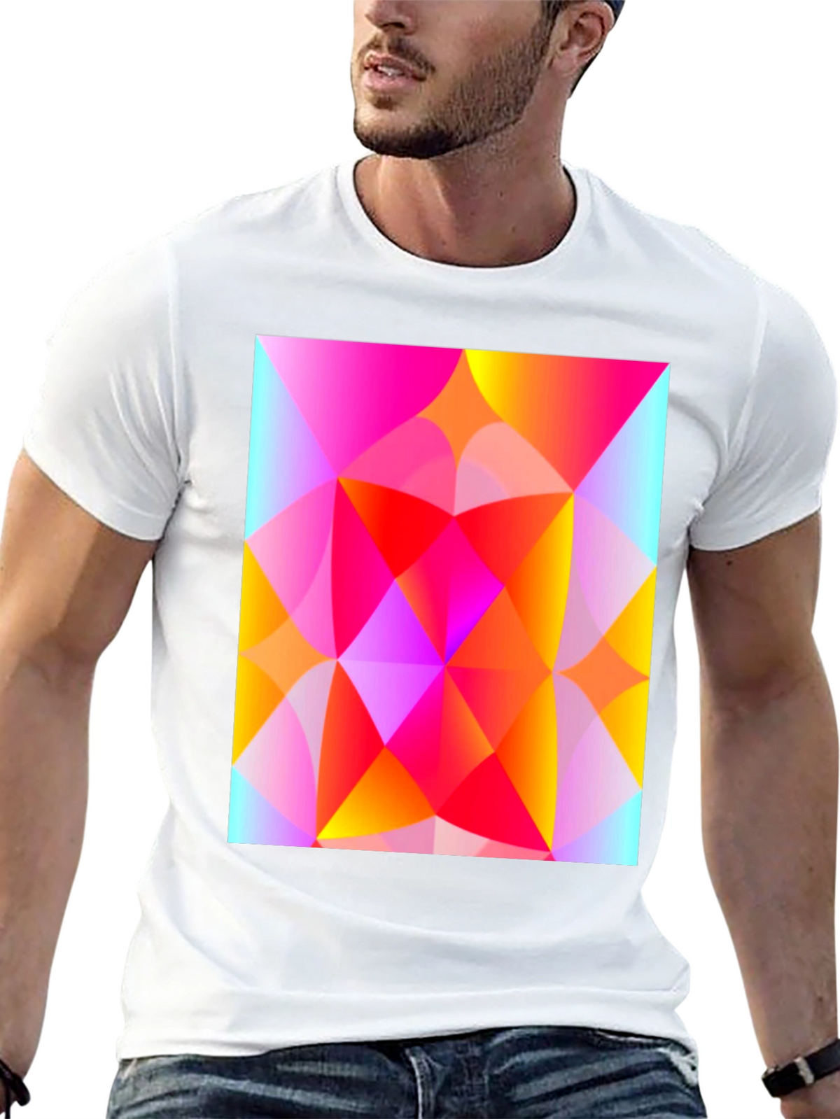Geometric Art T-Shirt - Vibrant Triangle Design