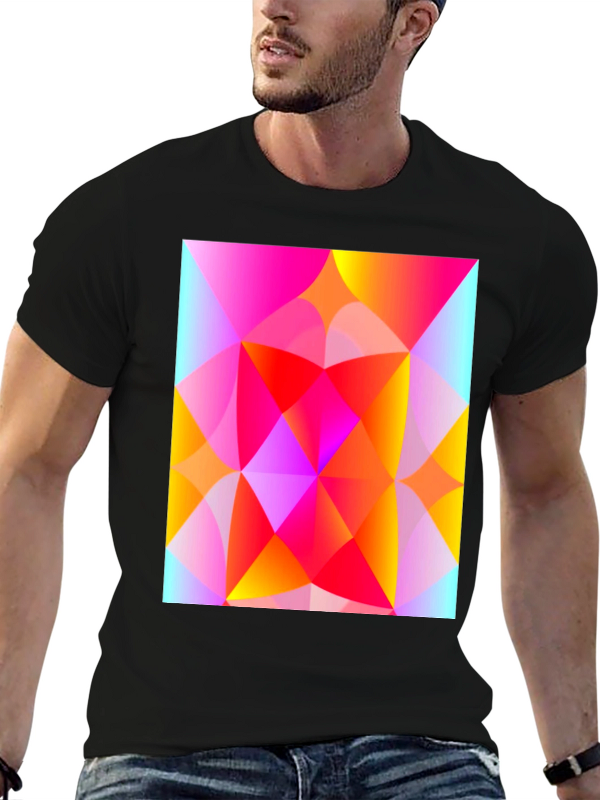 Geometric Art T-Shirt - Vibrant Triangle Design