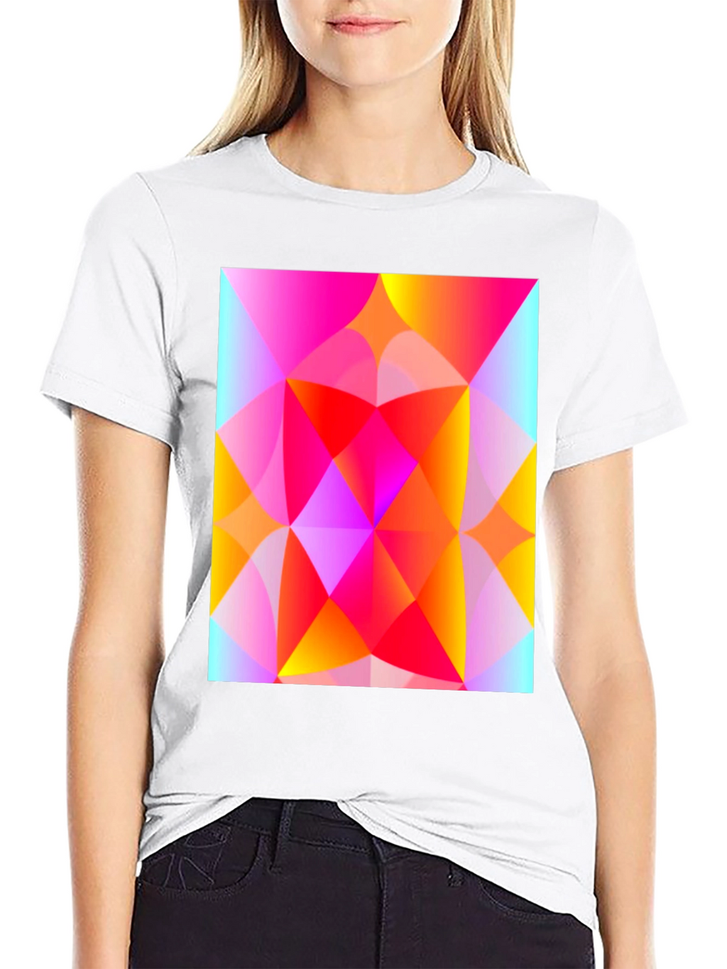 Geometric Art T-Shirt - Vibrant Triangle Design
