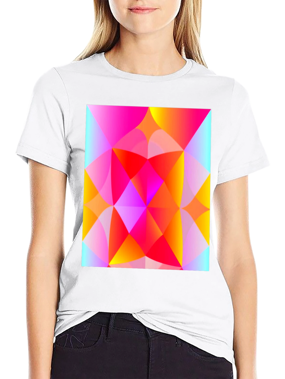Geometric Art T-Shirt - Vibrant Triangle Design