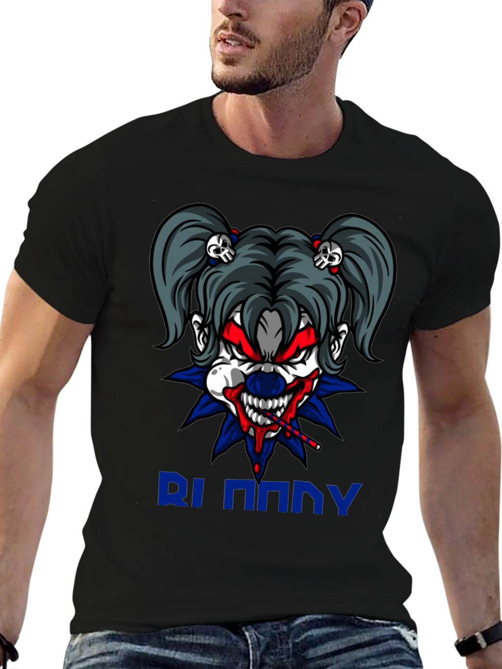 Creepy Clown Graphic Tee - Mens Black T-Shirt