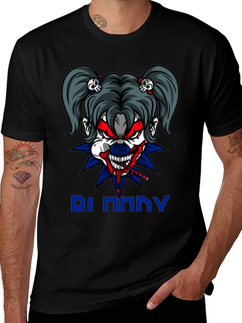 Creepy Clown Graphic Tee - Mens Black T-Shirt